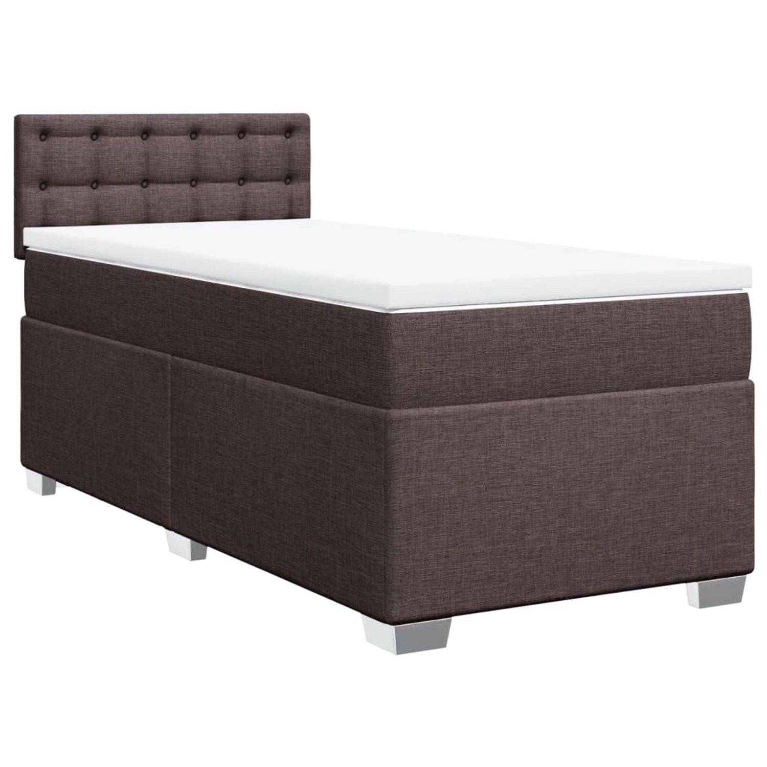 vidaXL Boxspringbett mit Matratze Dunkelbraun 100x200 cm Stoff2100389 von VIDAXL