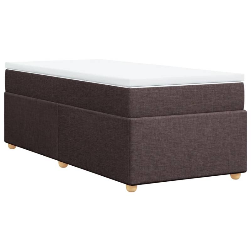 vidaXL Boxspringbett mit Matratze Dunkelbraun 100x200 cm Stoff2107085 von VIDAXL