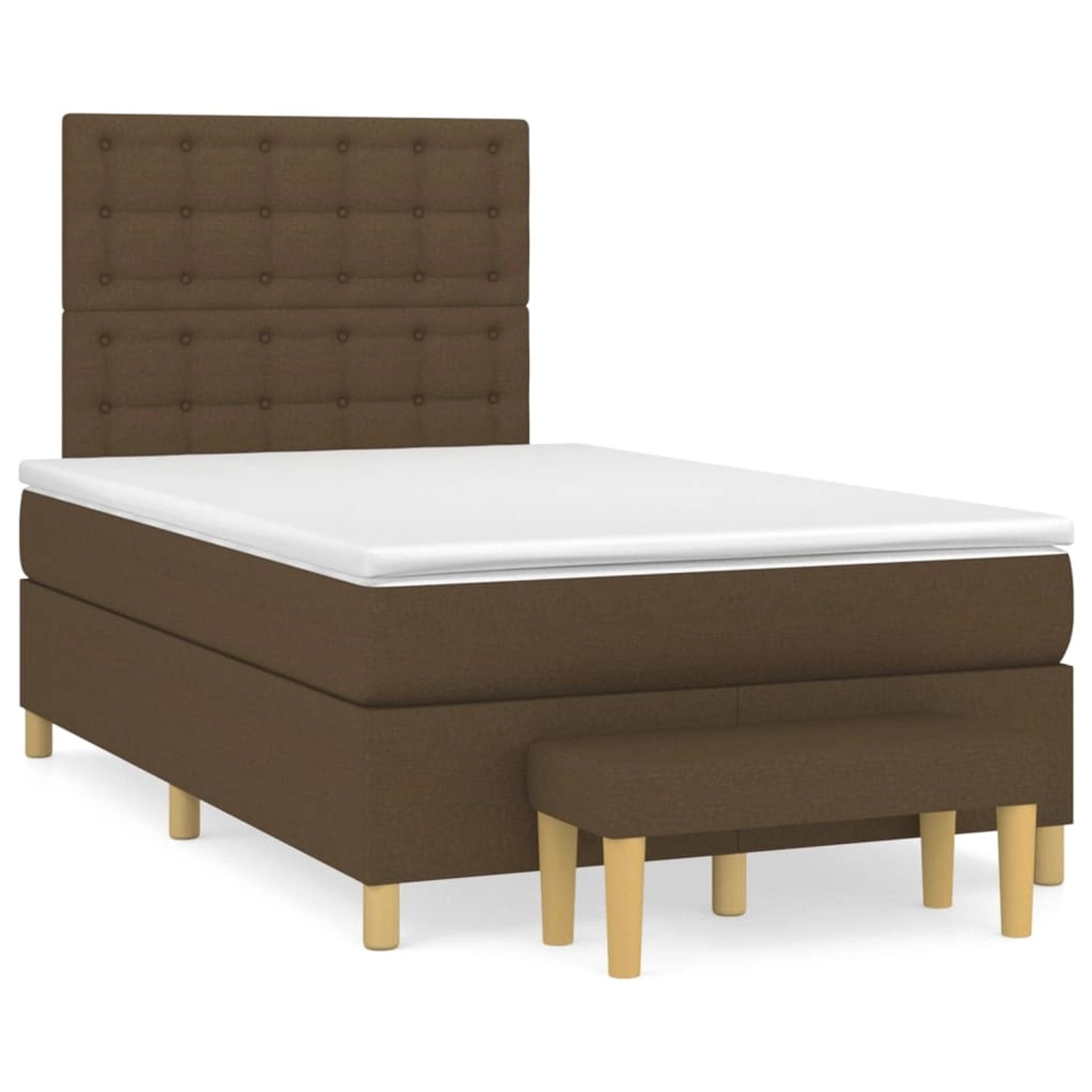 vidaXL Boxspringbett mit Matratze Dunkelbraun 120x190 cm Stoff2104557 von VIDAXL