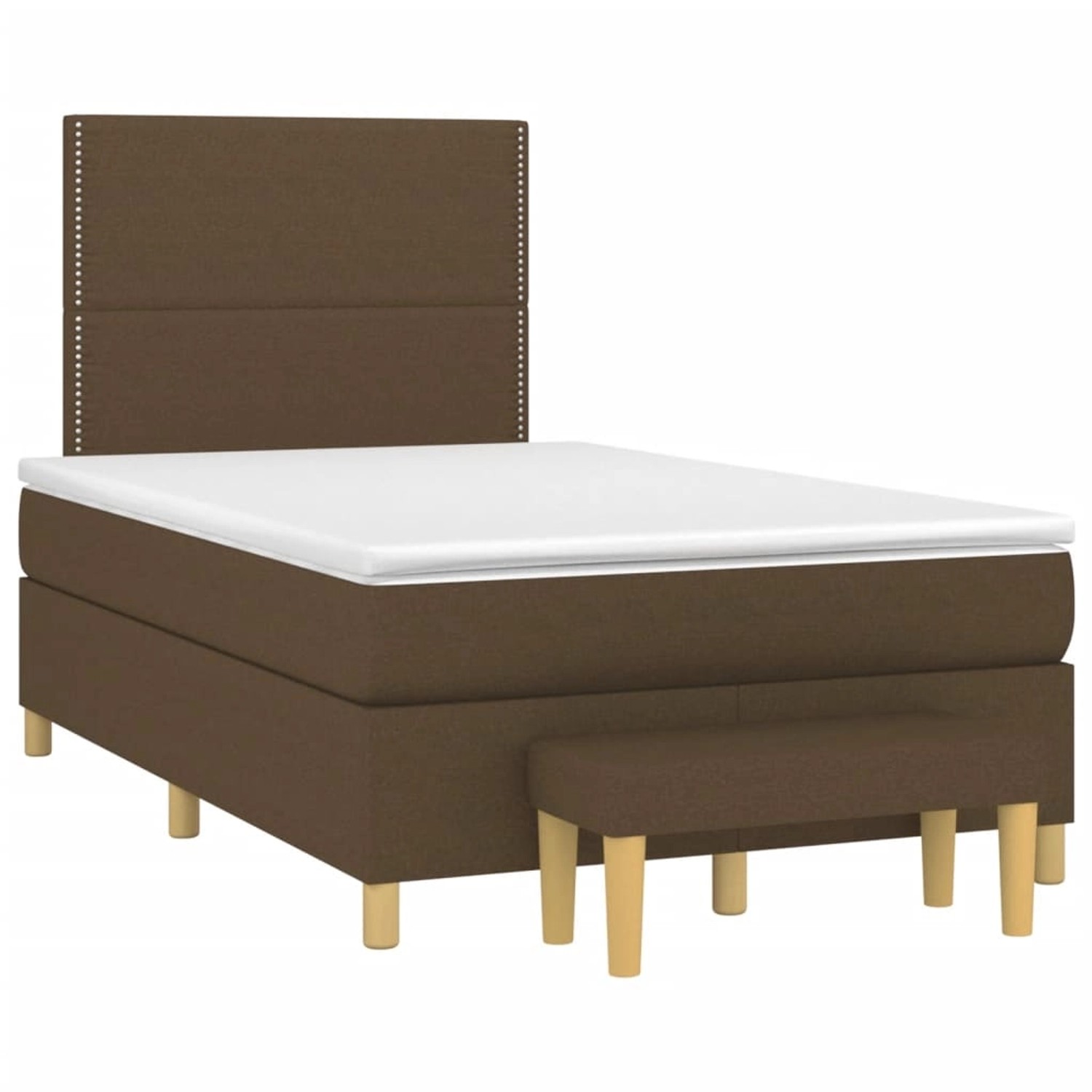 vidaXL Boxspringbett mit Matratze Dunkelbraun 120x190 cm Stoff2104566 von VIDAXL