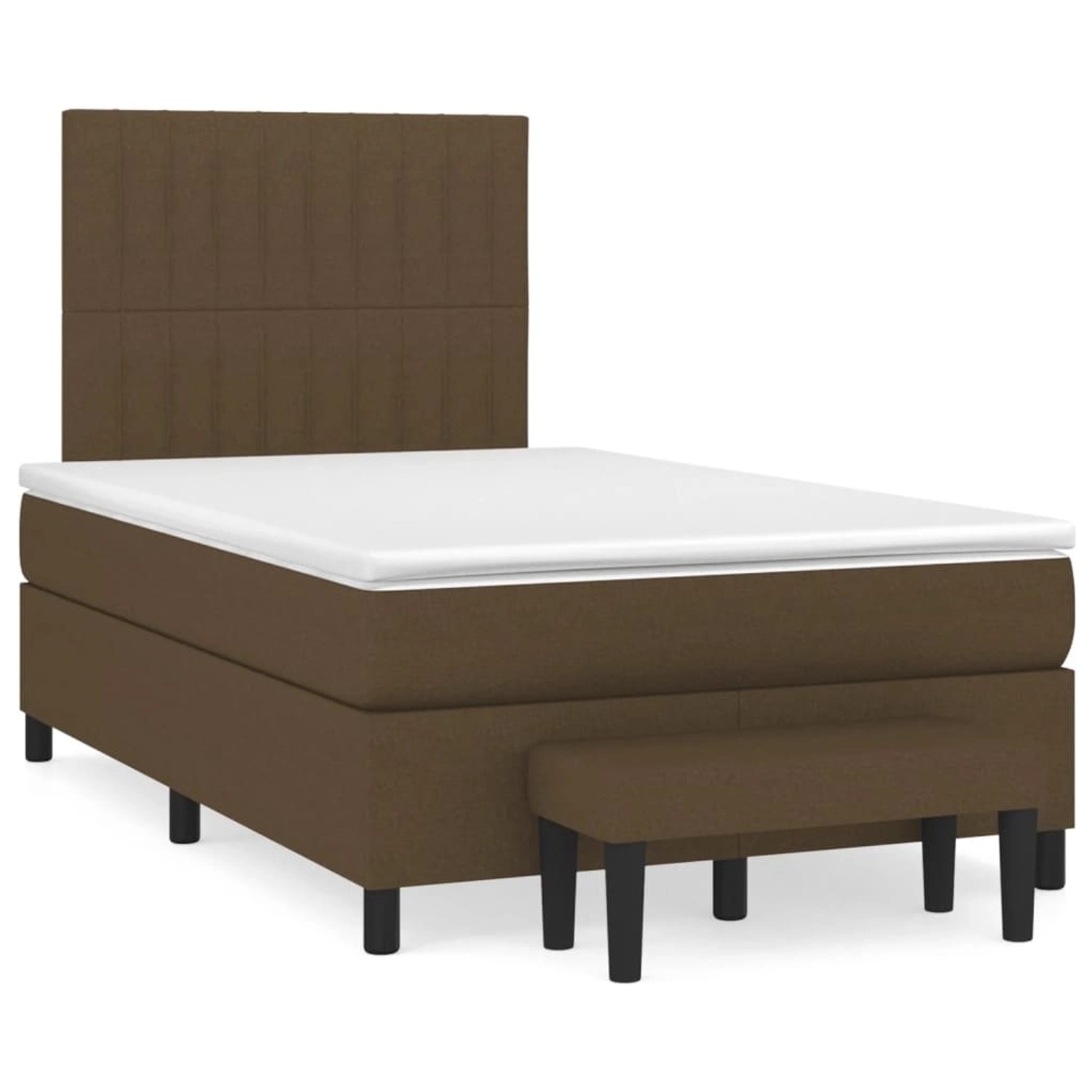 vidaXL Boxspringbett mit Matratze Dunkelbraun 120x200 cm Stoff1359020 von VIDAXL