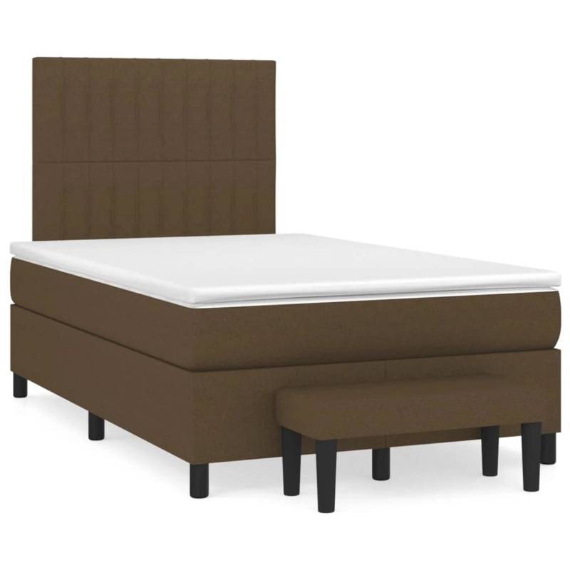 vidaXL Boxspringbett mit Matratze Dunkelbraun 120x200 cm Stoff1359020 von VIDAXL