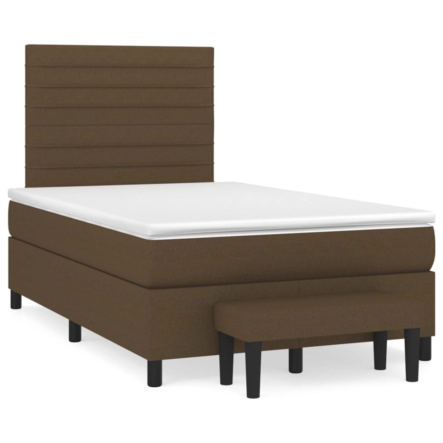 vidaXL Boxspringbett mit Matratze Dunkelbraun 120x200 cm Stoff1359037 von VIDAXL