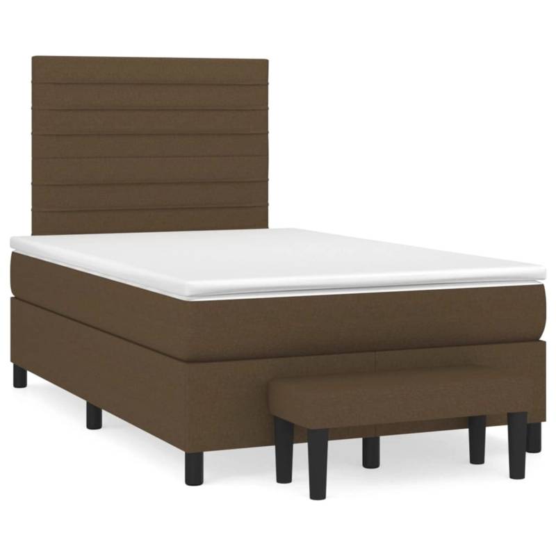 vidaXL Boxspringbett mit Matratze Dunkelbraun 120x200 cm Stoff1359037 von VIDAXL