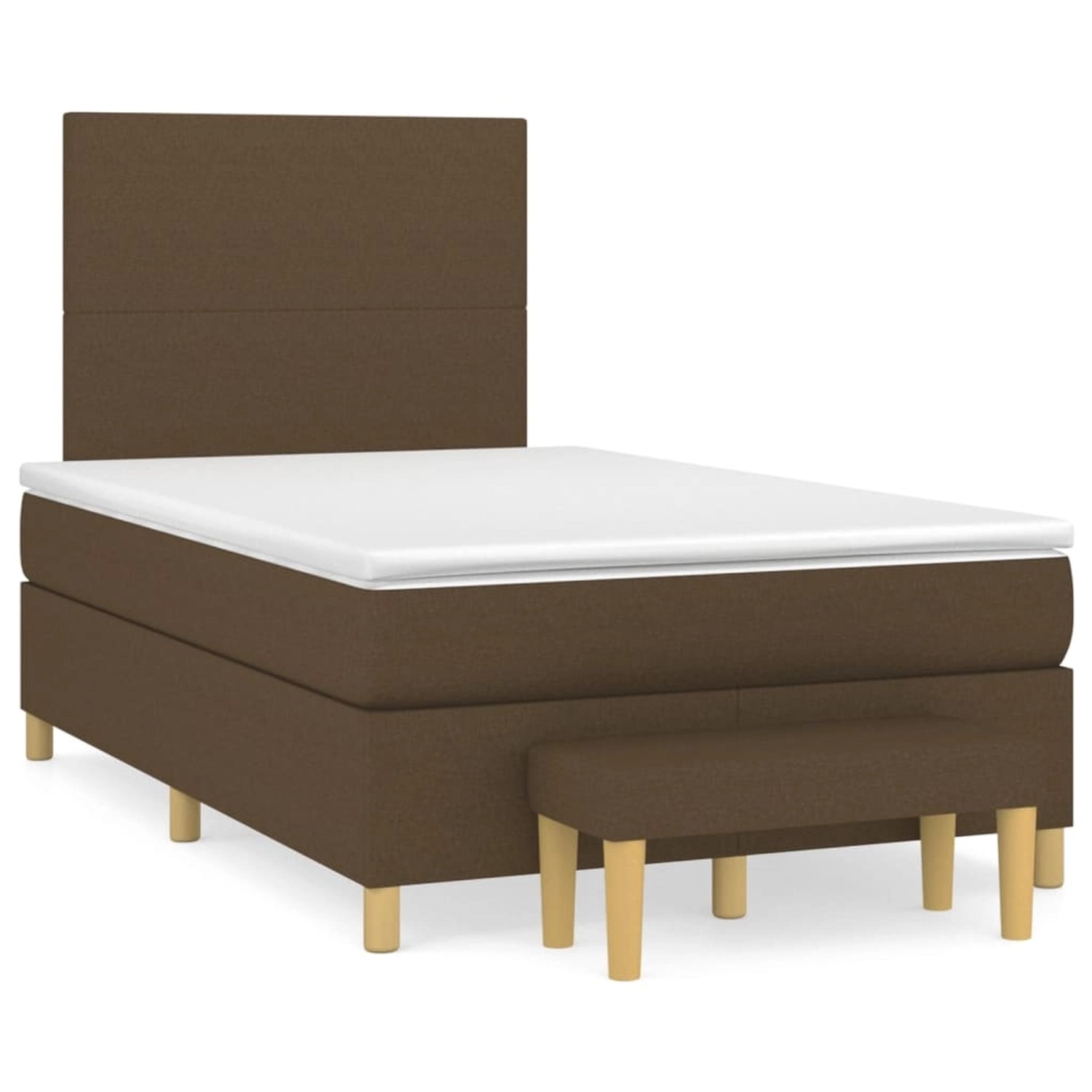 vidaXL Boxspringbett mit Matratze Dunkelbraun 120x200 cm Stoff1367561 von VIDAXL