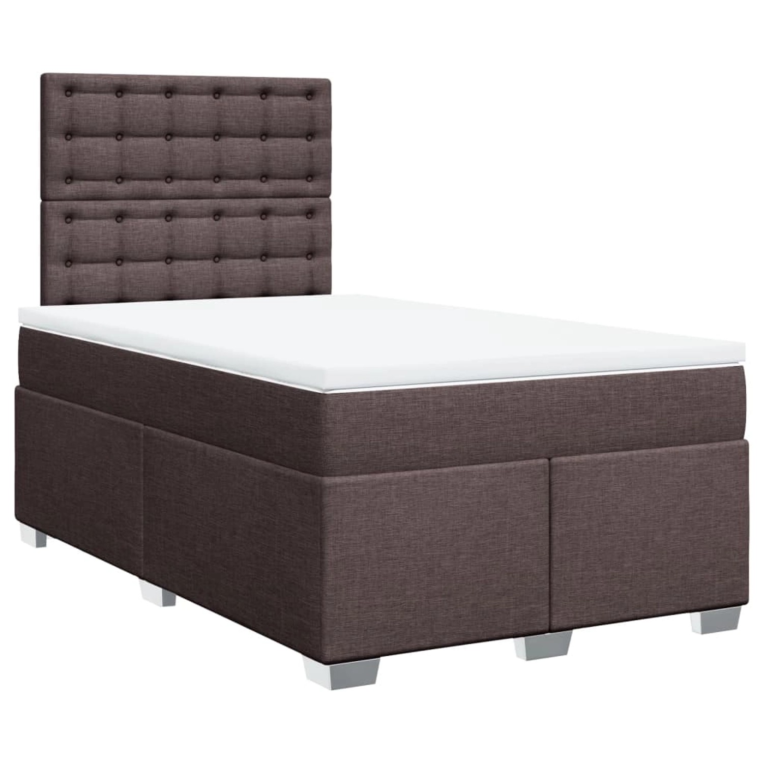vidaXL Boxspringbett mit Matratze Dunkelbraun 120x200 cm Stoff2103596 von VIDAXL