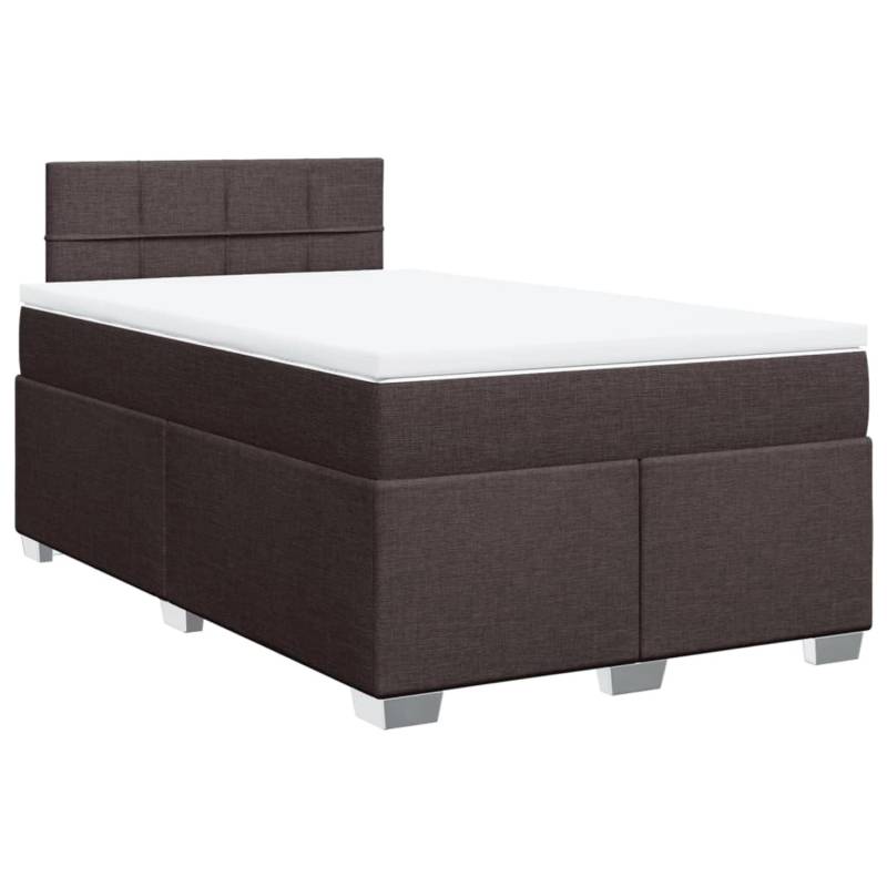 vidaXL Boxspringbett mit Matratze Dunkelbraun 120x200 cm Stoff2105521 von VIDAXL