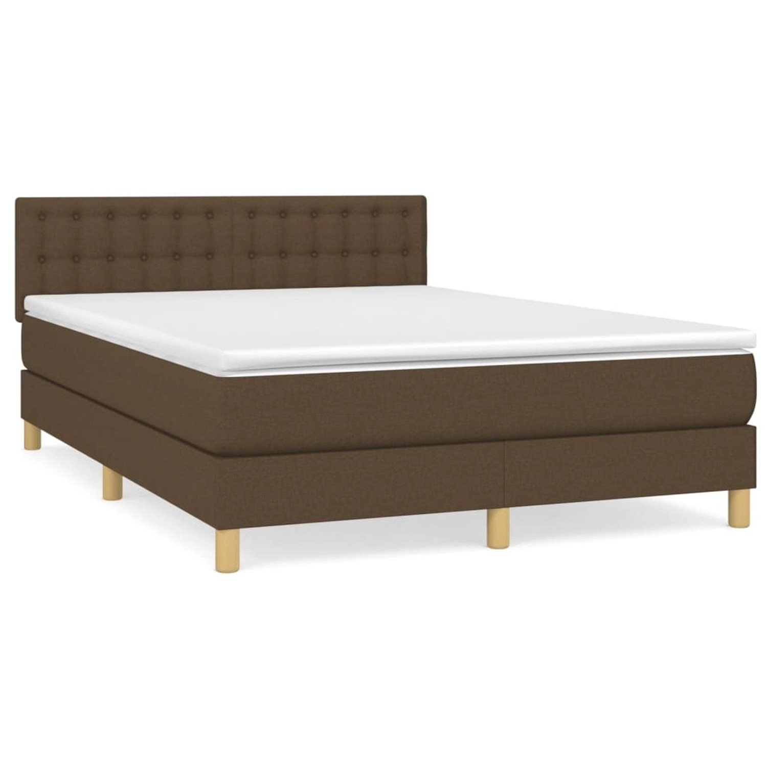 vidaXL Boxspringbett mit Matratze Dunkelbraun 140x190 cm Stoff1367375 von VIDAXL
