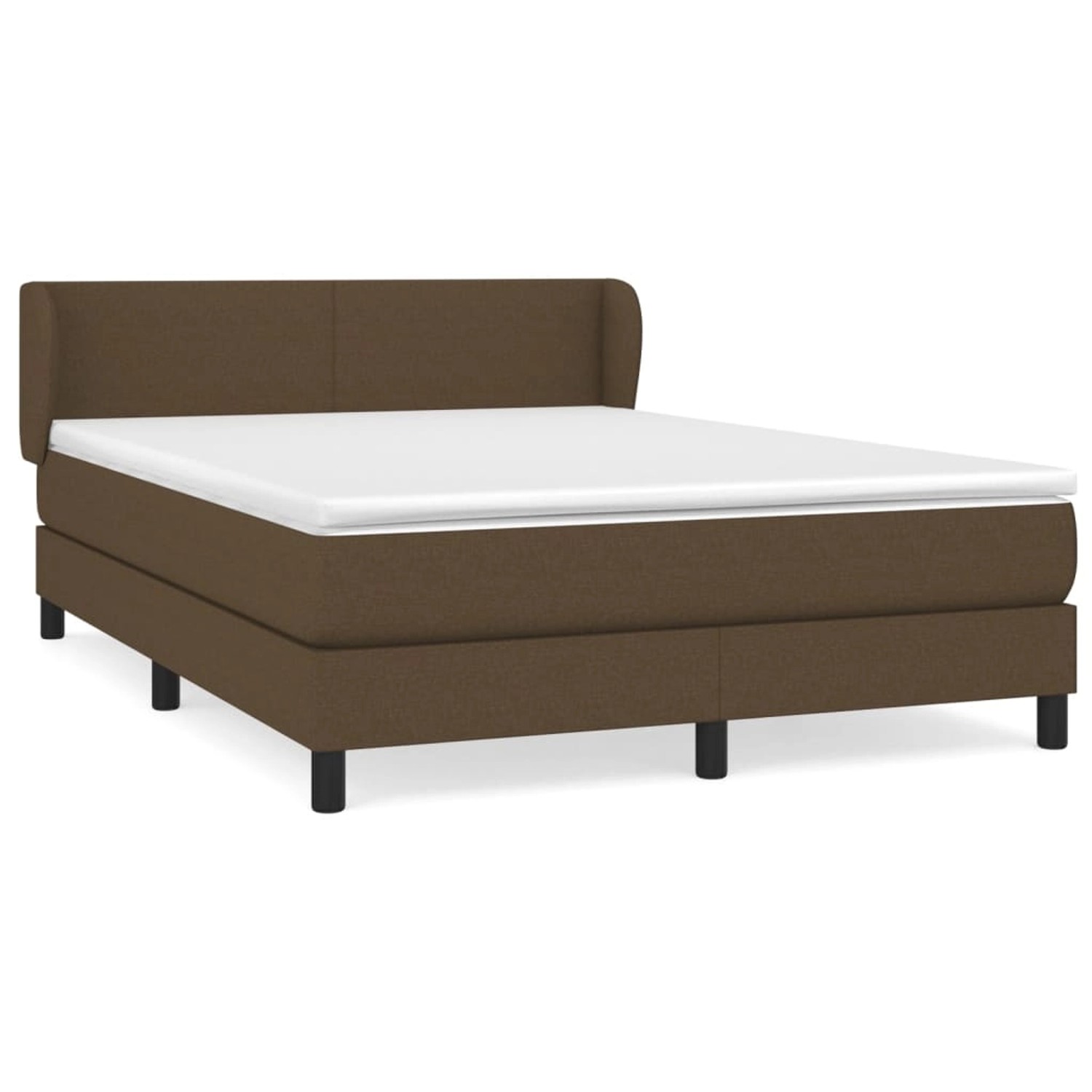 vidaXL Boxspringbett mit Matratze Dunkelbraun 140x190 cm Stoff1399117 von VIDAXL