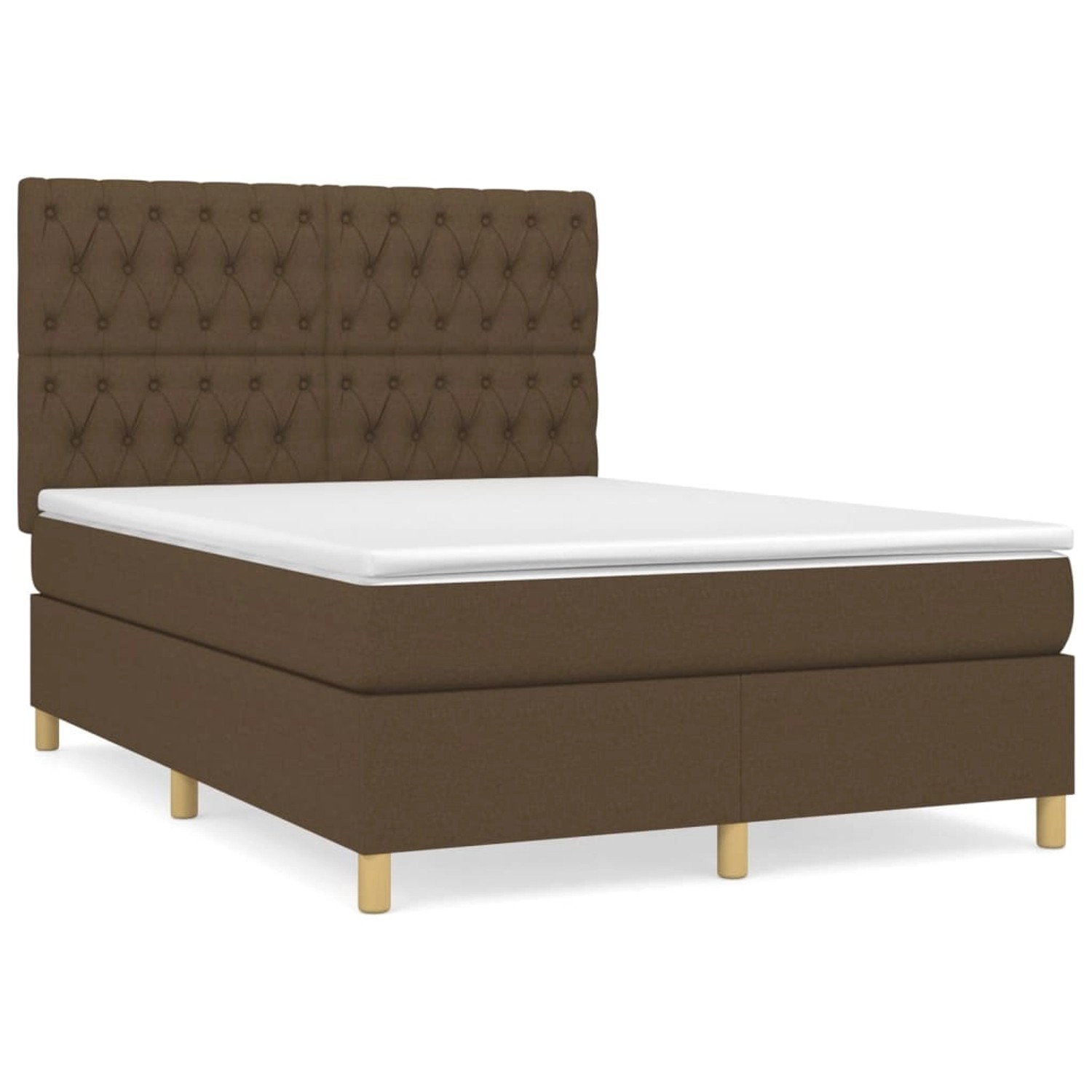 vidaXL Boxspringbett mit Matratze Dunkelbraun 140x200 cm Stoff 3142580 vidaXL Boxspringbett mit Matratze Dunkelbraun 140x200 cm Stoff 3142580 von VIDAXL