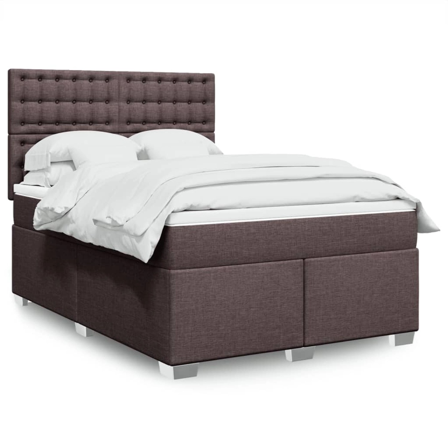vidaXL Boxspringbett mit Matratze Dunkelbraun 140x200 cm Stoff 3292828 vidaXL Boxspringbett mit Matratze Dunkelbraun 140x200 cm Stoff 3292828 von VIDAXL
