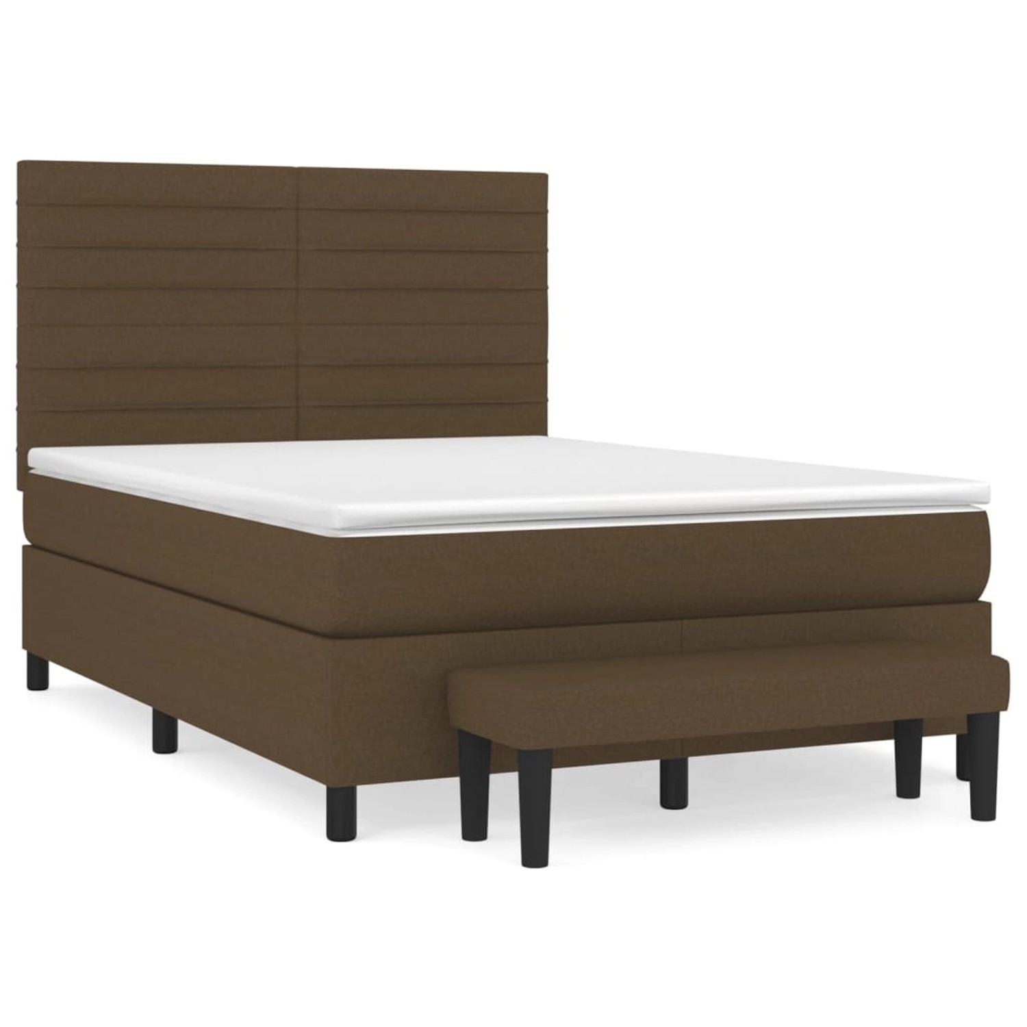 vidaXL Boxspringbett mit Matratze Dunkelbraun 140x200 cm Stoff1369086 von VIDAXL