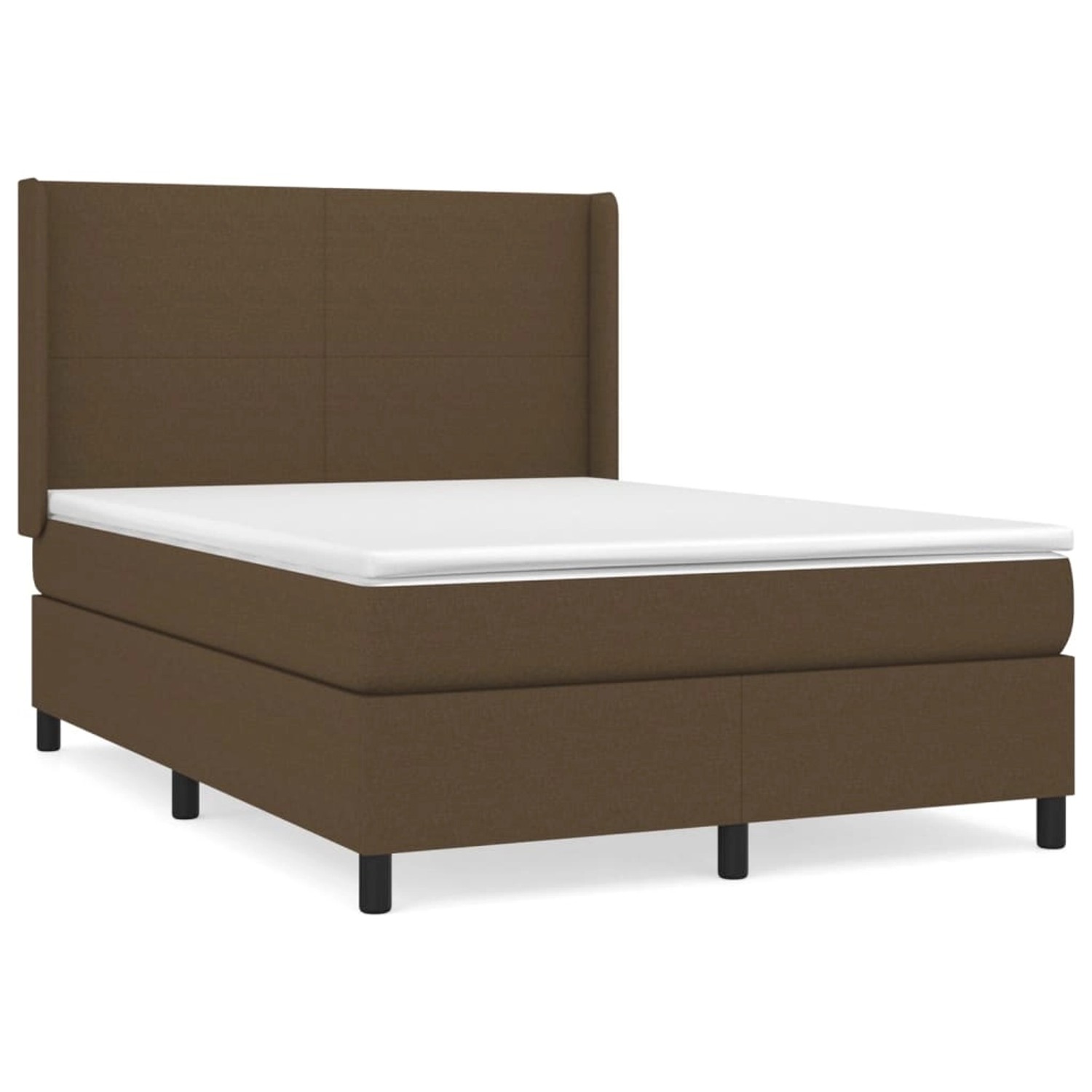 vidaXL Boxspringbett mit Matratze Dunkelbraun 140x200 cm Stoff1376842 von VIDAXL