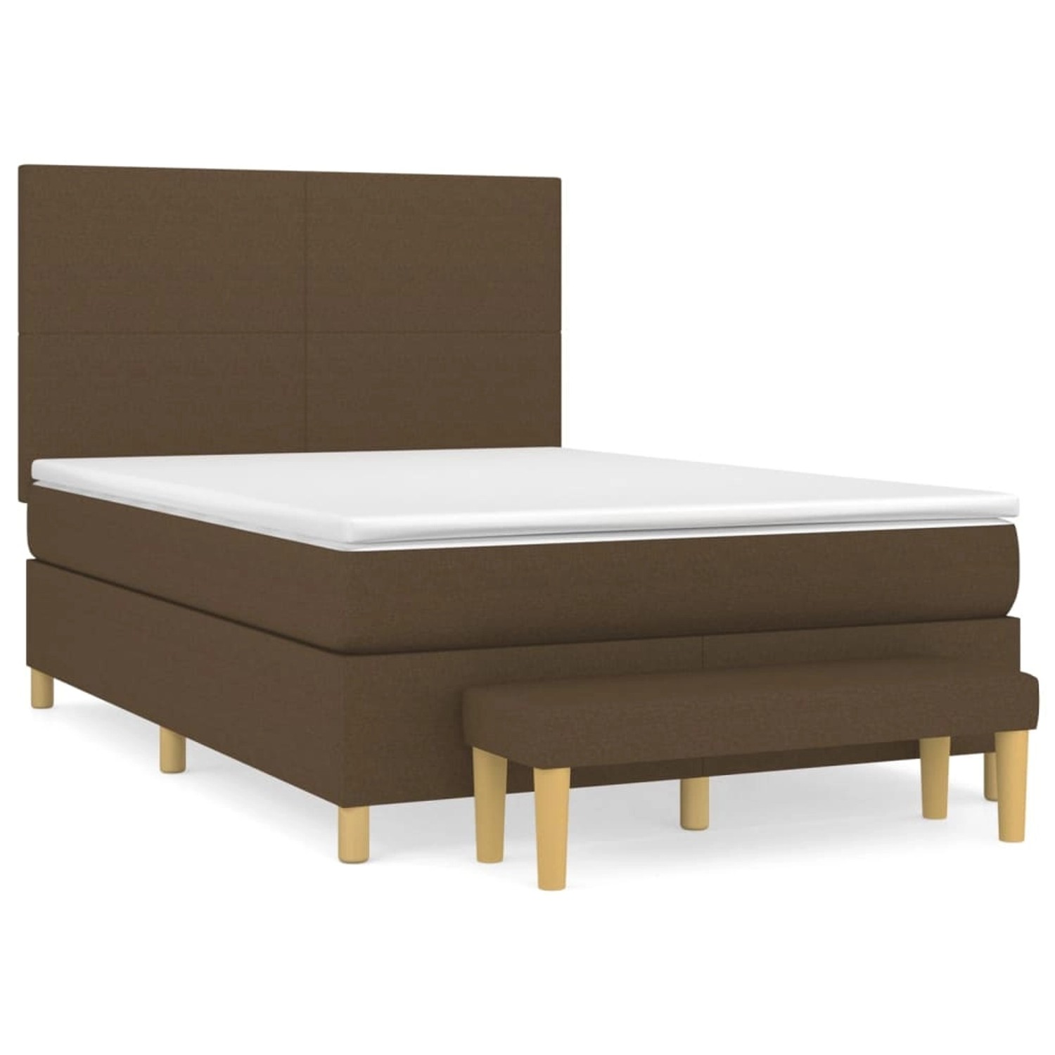 vidaXL Boxspringbett mit Matratze Dunkelbraun 140x200 cm Stoff1393024 von VIDAXL