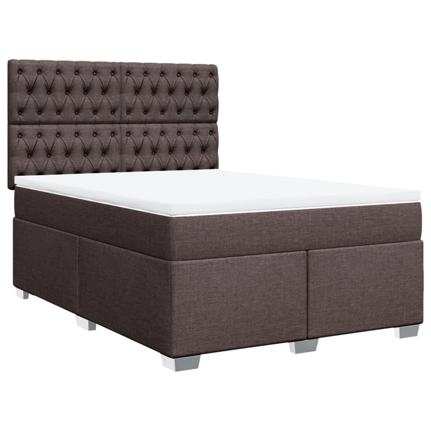 vidaXL Boxspringbett mit Matratze Dunkelbraun 140x200 cm Stoff2103964 von VIDAXL