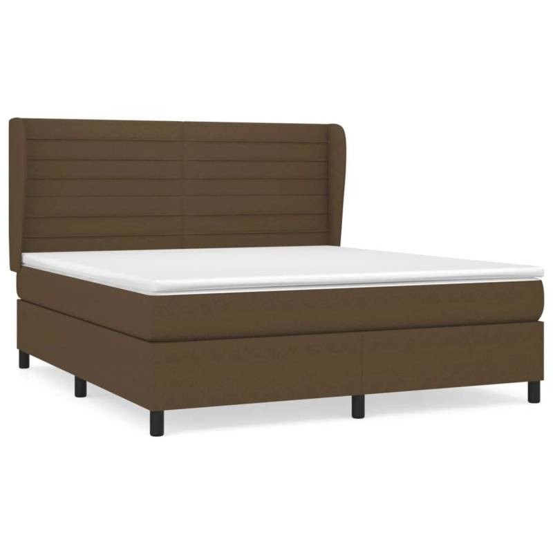vidaXL Boxspringbett mit Matratze Dunkelbraun 160x200 cm Stoff1372517 von VIDAXL