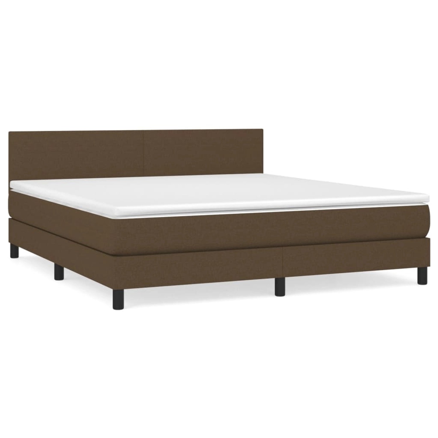 vidaXL Boxspringbett mit Matratze Dunkelbraun 160x200 cm Stoff1376833 von VIDAXL