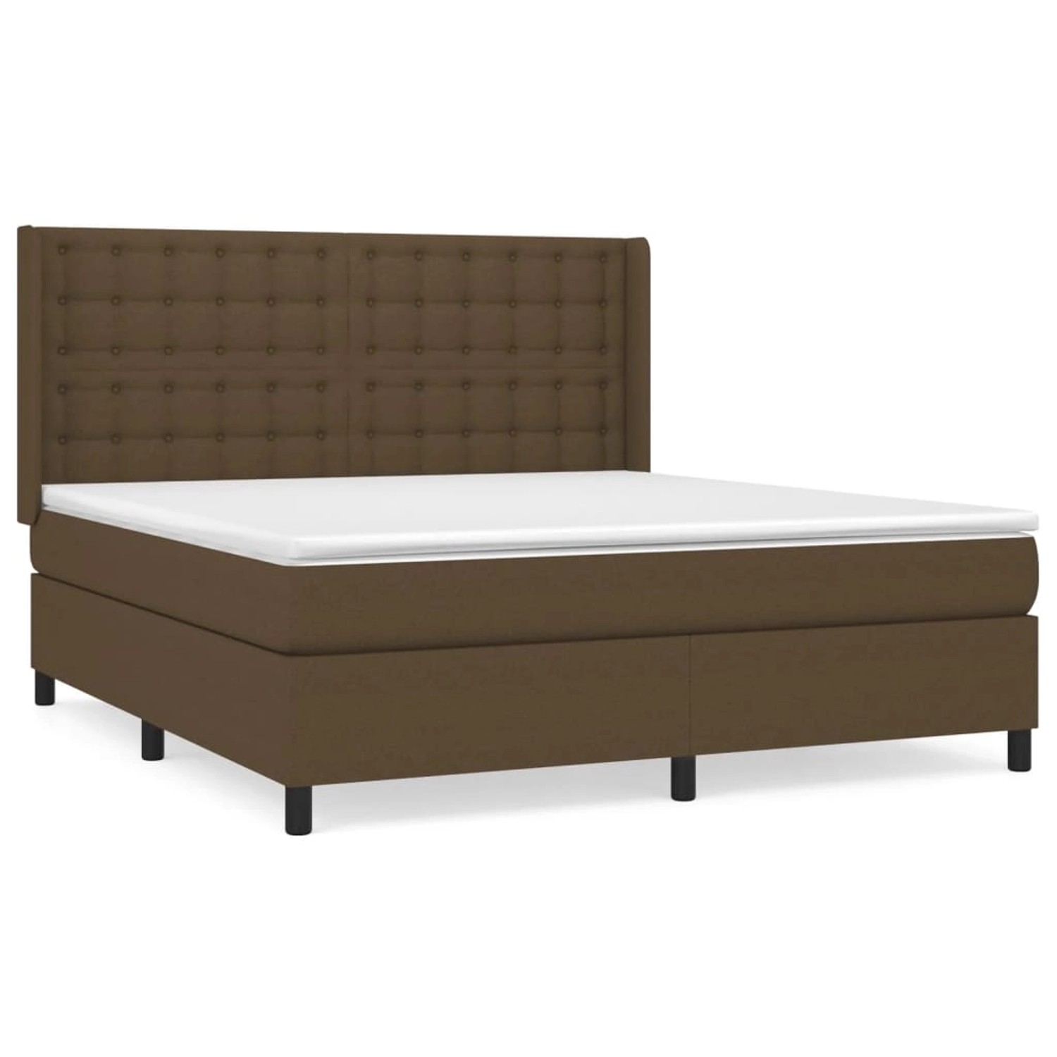 vidaXL Boxspringbett mit Matratze Dunkelbraun 160x200 cm Stoff1380140 von VIDAXL