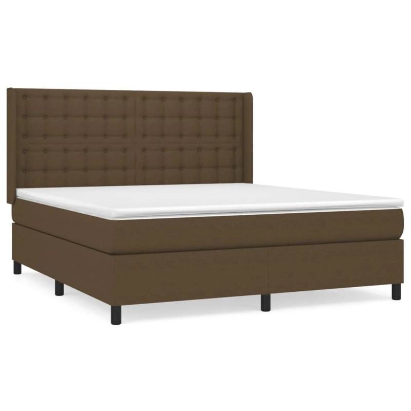 vidaXL Boxspringbett mit Matratze Dunkelbraun 160x200 cm Stoff1380140 von VIDAXL