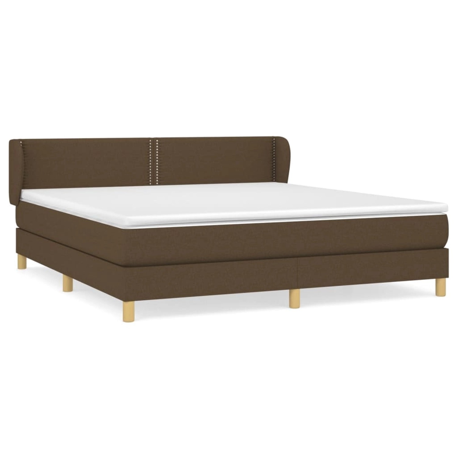 vidaXL Boxspringbett mit Matratze Dunkelbraun 160x200 cm Stoff1399570 von VIDAXL