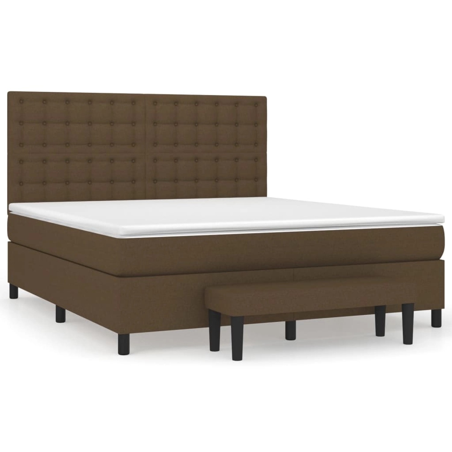vidaXL Boxspringbett mit Matratze Dunkelbraun 160x200 cm Stoff1399760 von VIDAXL