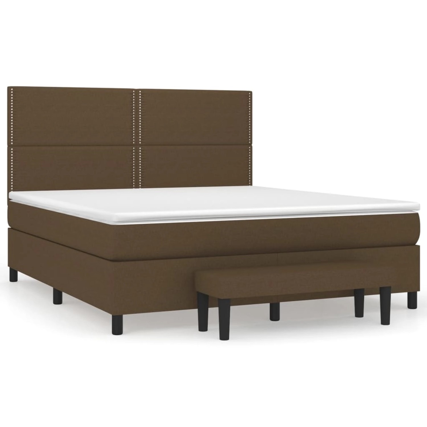 vidaXL Boxspringbett mit Matratze Dunkelbraun 180x200 cm Stoff1358482 von VIDAXL