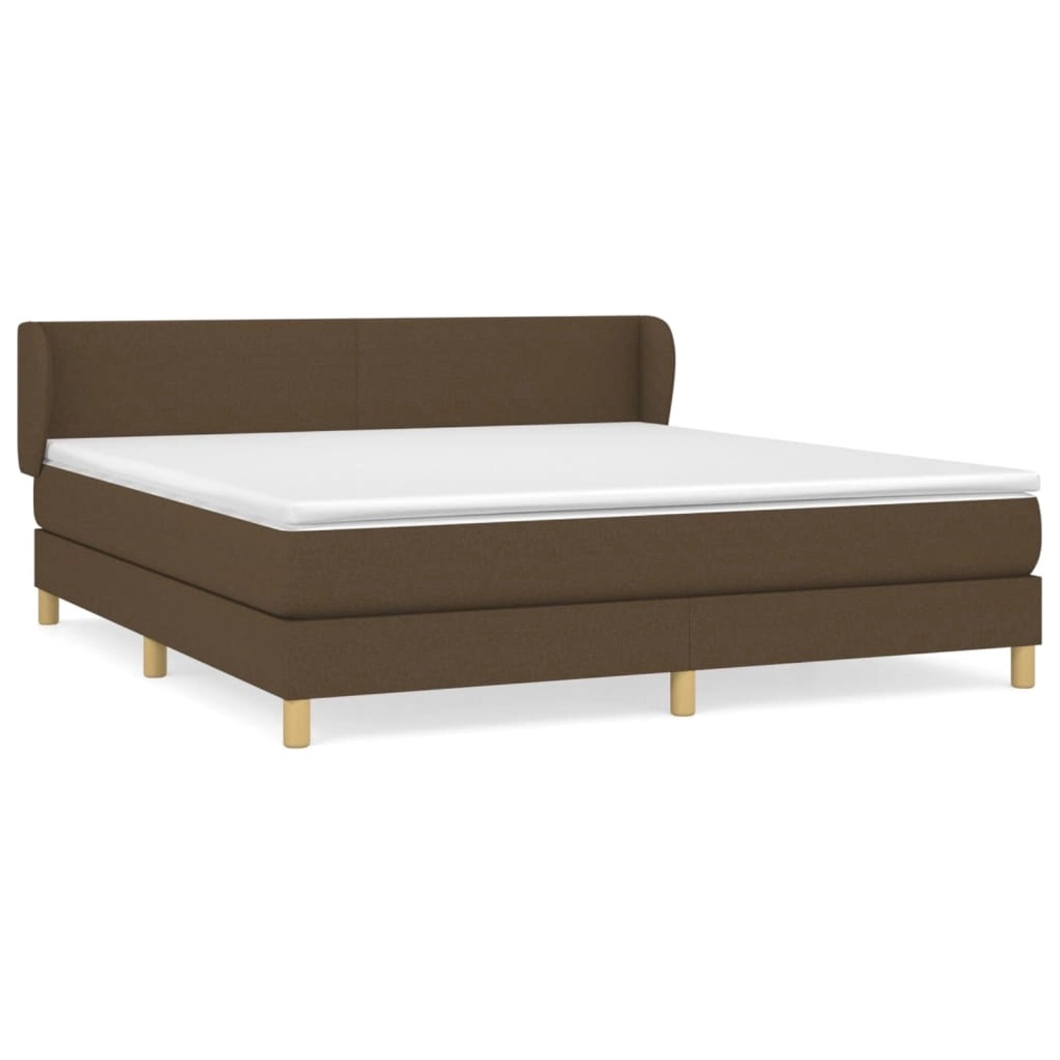 vidaXL Boxspringbett mit Matratze Dunkelbraun 180x200 cm Stoff1372225 von VIDAXL