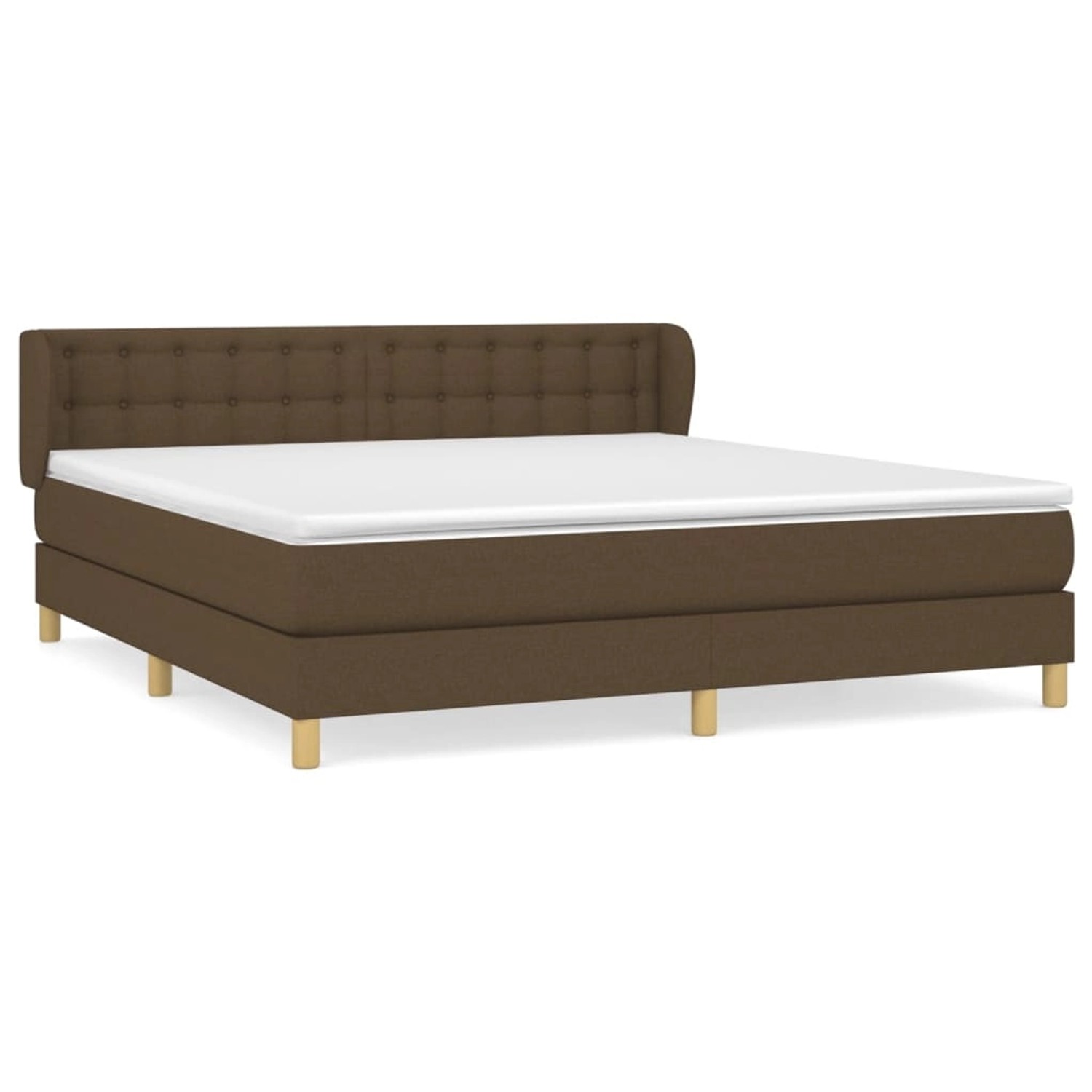 vidaXL Boxspringbett mit Matratze Dunkelbraun 180x200 cm Stoff1372286 von VIDAXL