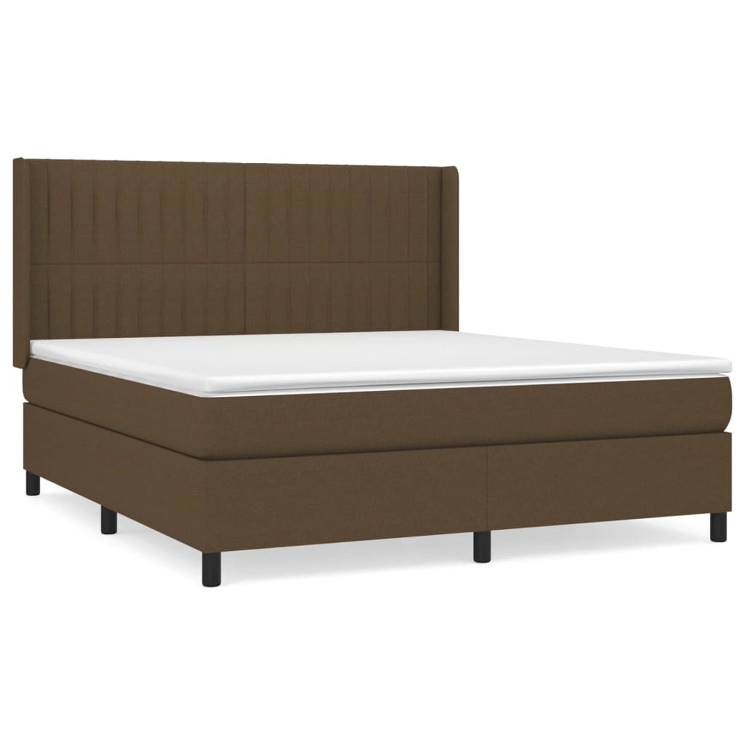 vidaXL Boxspringbett mit Matratze Dunkelbraun 180x200 cm Stoff1380157 von VIDAXL