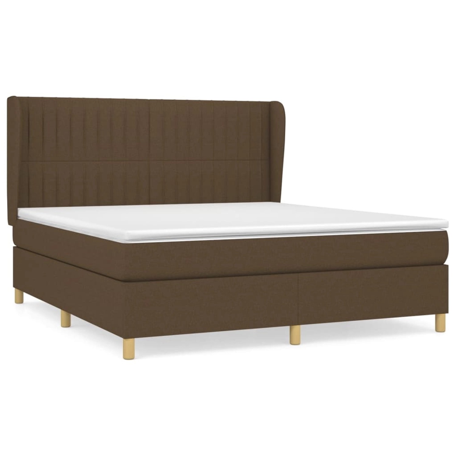 vidaXL Boxspringbett mit Matratze Dunkelbraun 180x200 cm Stoff1395064 von VIDAXL