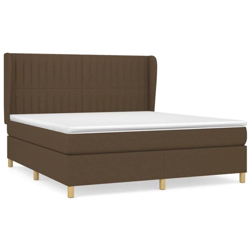 vidaXL Boxspringbett mit Matratze Dunkelbraun 180x200 cm Stoff1395064 von VIDAXL