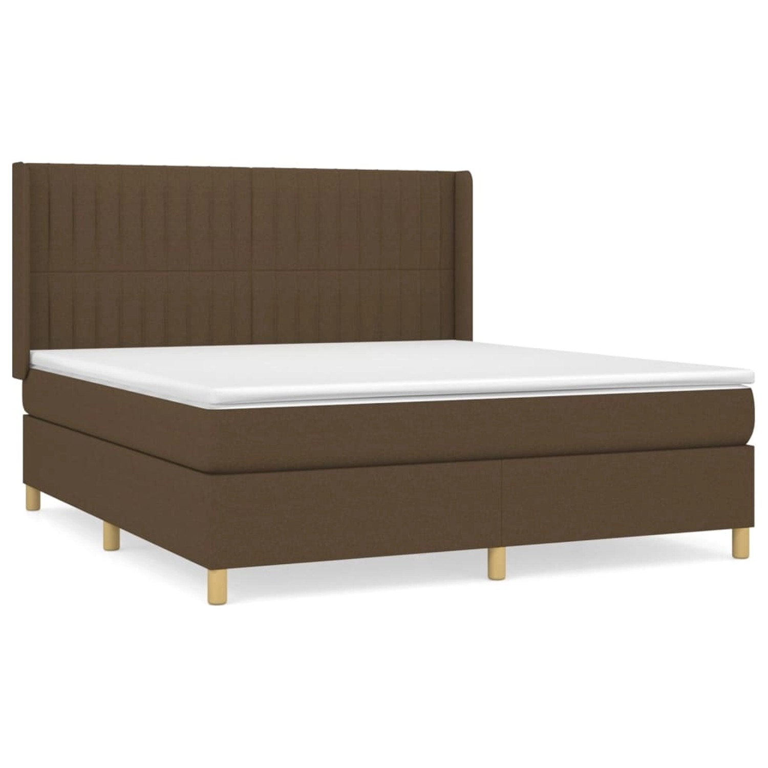 vidaXL Boxspringbett mit Matratze Dunkelbraun 180x200 cm Stoff1395083 von VIDAXL