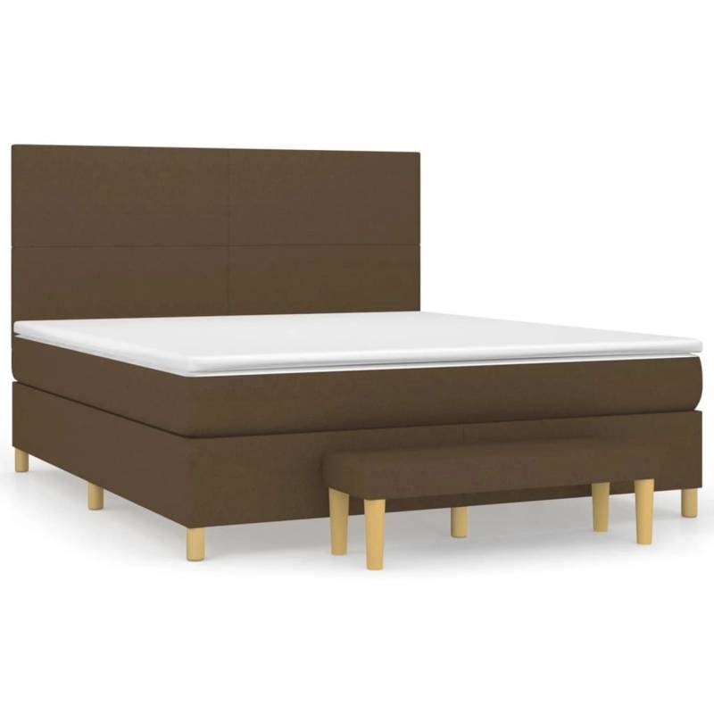 vidaXL Boxspringbett mit Matratze Dunkelbraun 180x200 cm Stoff1395106 von VIDAXL