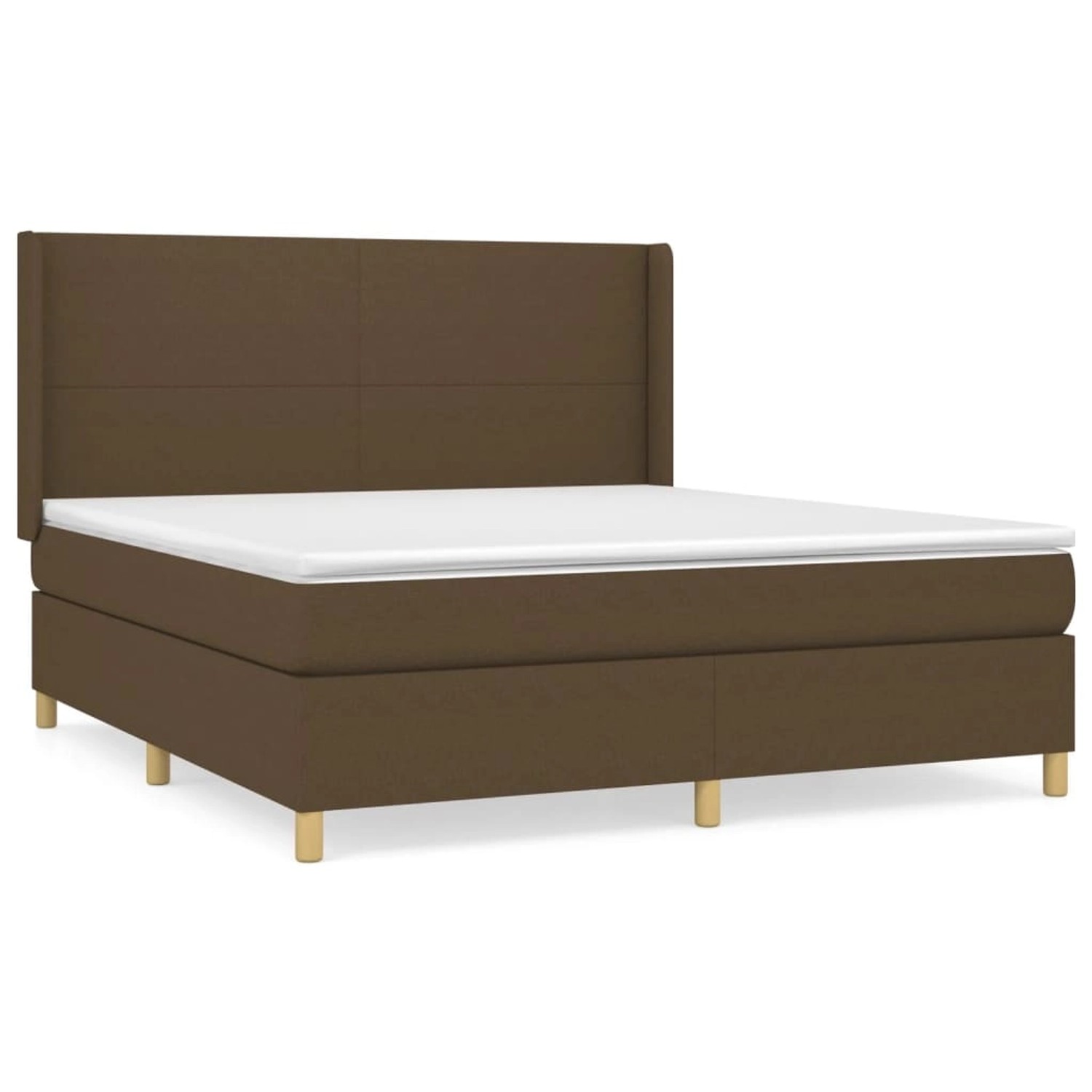 vidaXL Boxspringbett mit Matratze Dunkelbraun 180x200 cm Stoff1395133 von VIDAXL