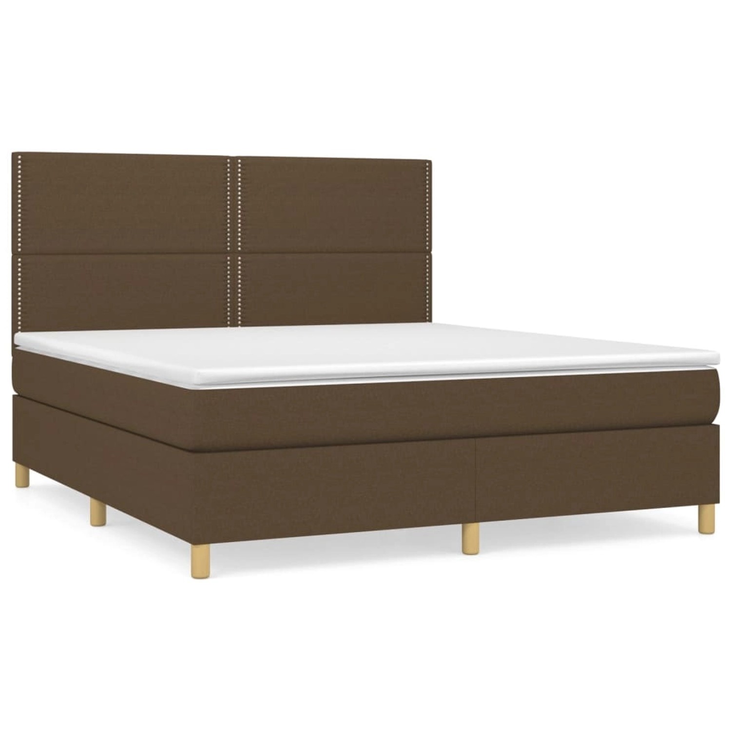 vidaXL Boxspringbett mit Matratze Dunkelbraun 180x200 cm Stoff1395171 von VIDAXL