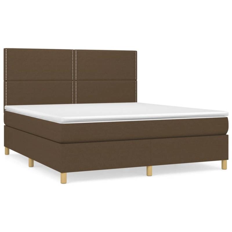 vidaXL Boxspringbett mit Matratze Dunkelbraun 180x200 cm Stoff1395171 von VIDAXL