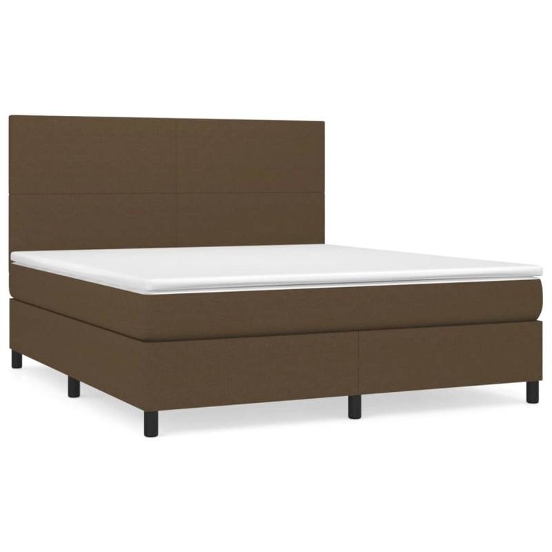 vidaXL Boxspringbett mit Matratze Dunkelbraun 180x200 cm Stoff1398196 von VIDAXL