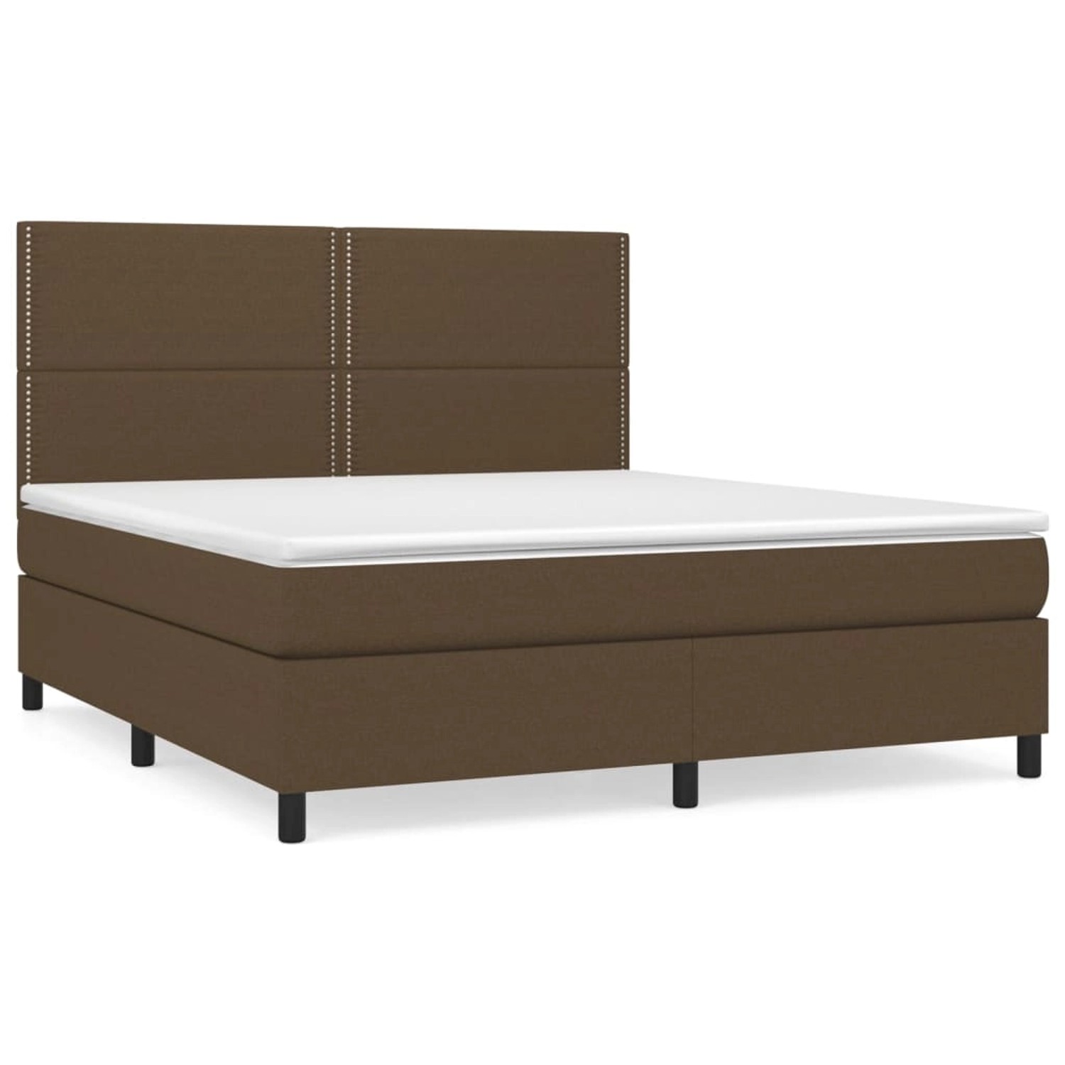 vidaXL Boxspringbett mit Matratze Dunkelbraun 180x200 cm Stoff1398244 von VIDAXL