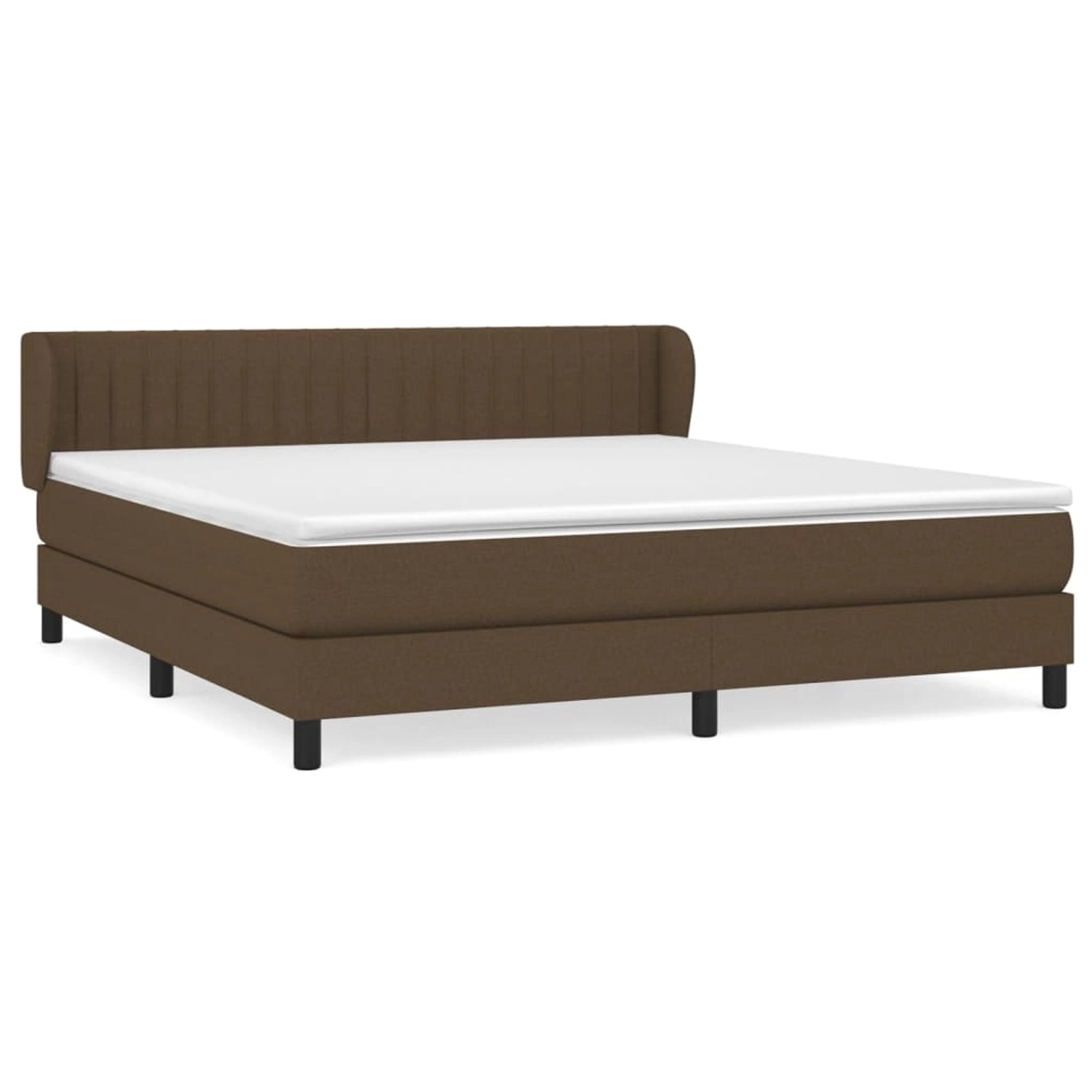 vidaXL Boxspringbett mit Matratze Dunkelbraun 180x200 cm Stoff1468069 von VIDAXL