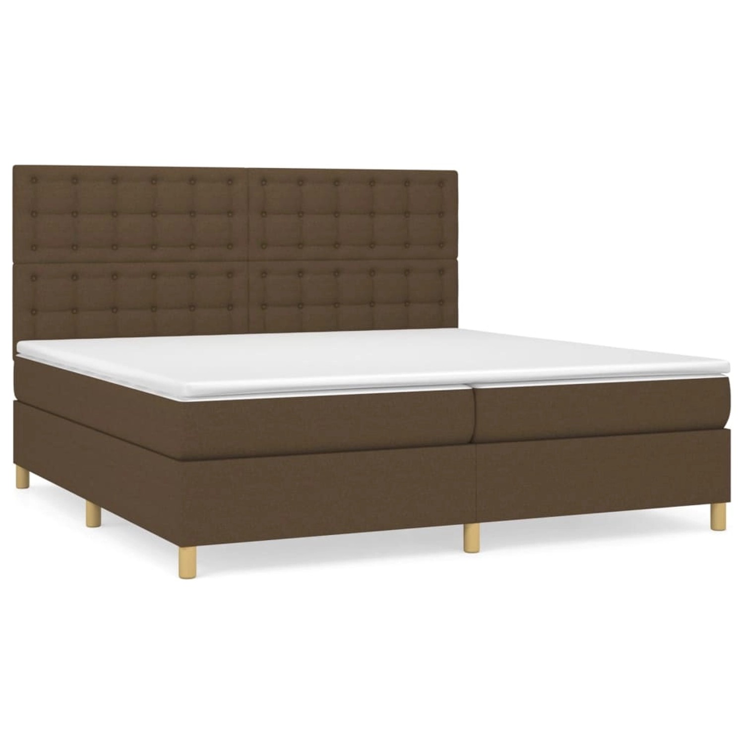 vidaXL Boxspringbett mit Matratze Dunkelbraun 200x200 cm Stoff1348313 von VIDAXL