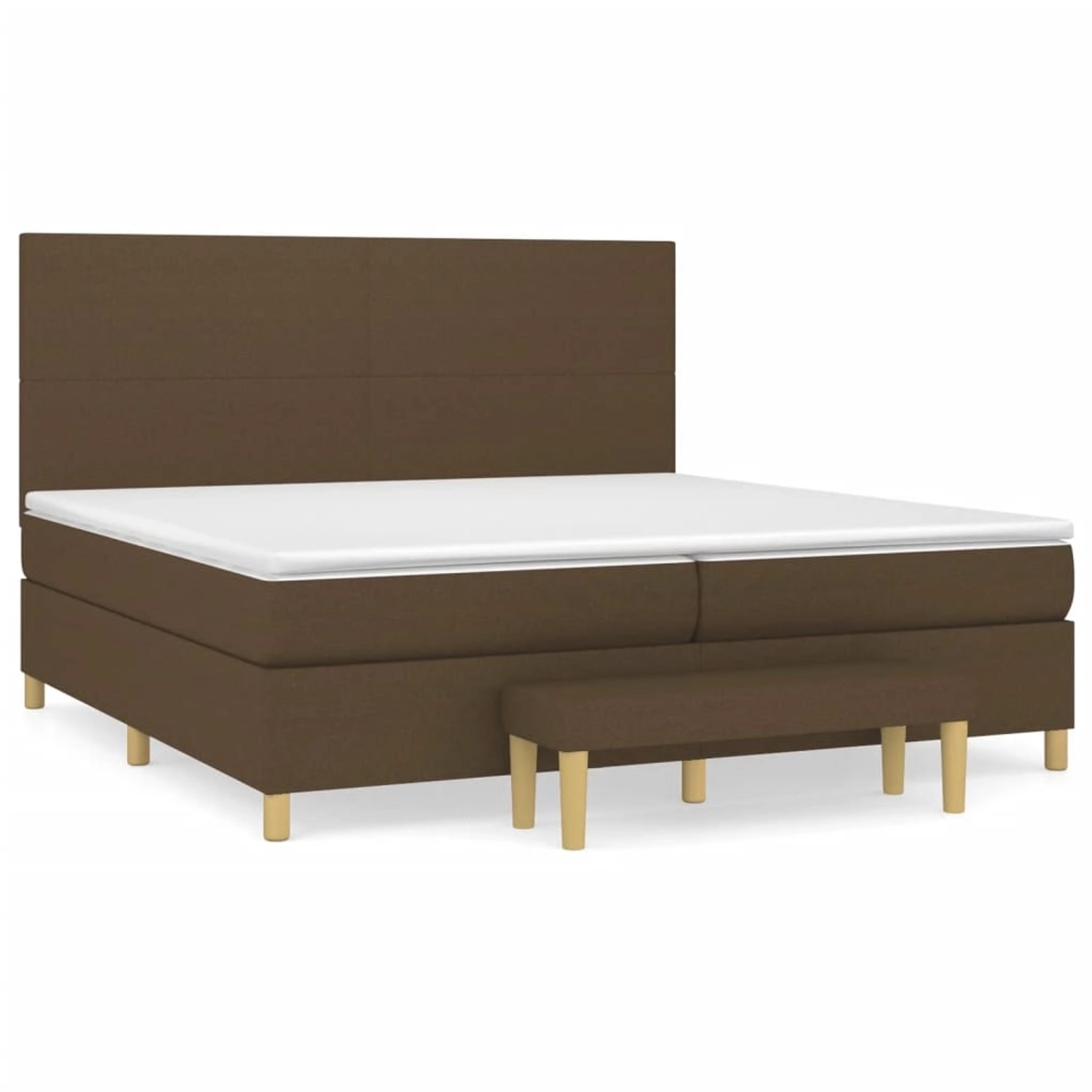 vidaXL Boxspringbett mit Matratze Dunkelbraun 200x200 cm Stoff1358331 von VIDAXL