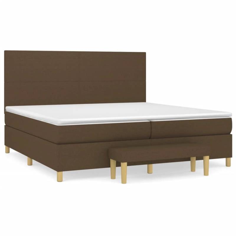 vidaXL Boxspringbett mit Matratze Dunkelbraun 200x200 cm Stoff1358331 von VIDAXL