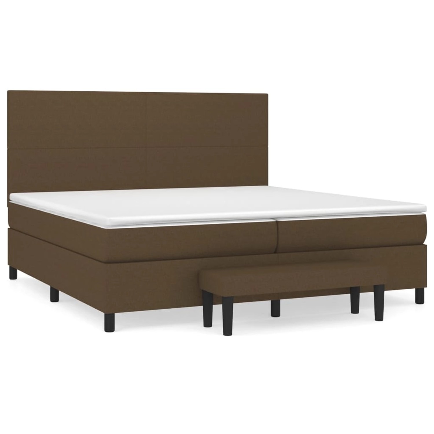 vidaXL Boxspringbett mit Matratze Dunkelbraun 200x200 cm Stoff1358386 von VIDAXL