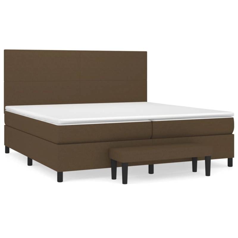 vidaXL Boxspringbett mit Matratze Dunkelbraun 200x200 cm Stoff1358386 von VIDAXL