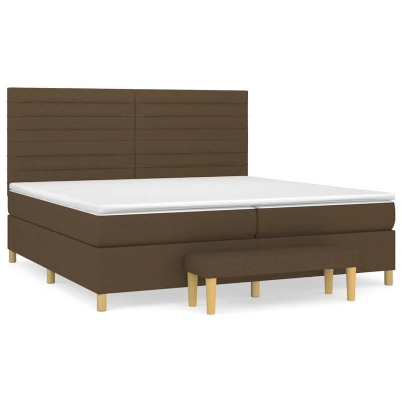 vidaXL Boxspringbett mit Matratze Dunkelbraun 200x200 cm Stoff1358393 von VIDAXL