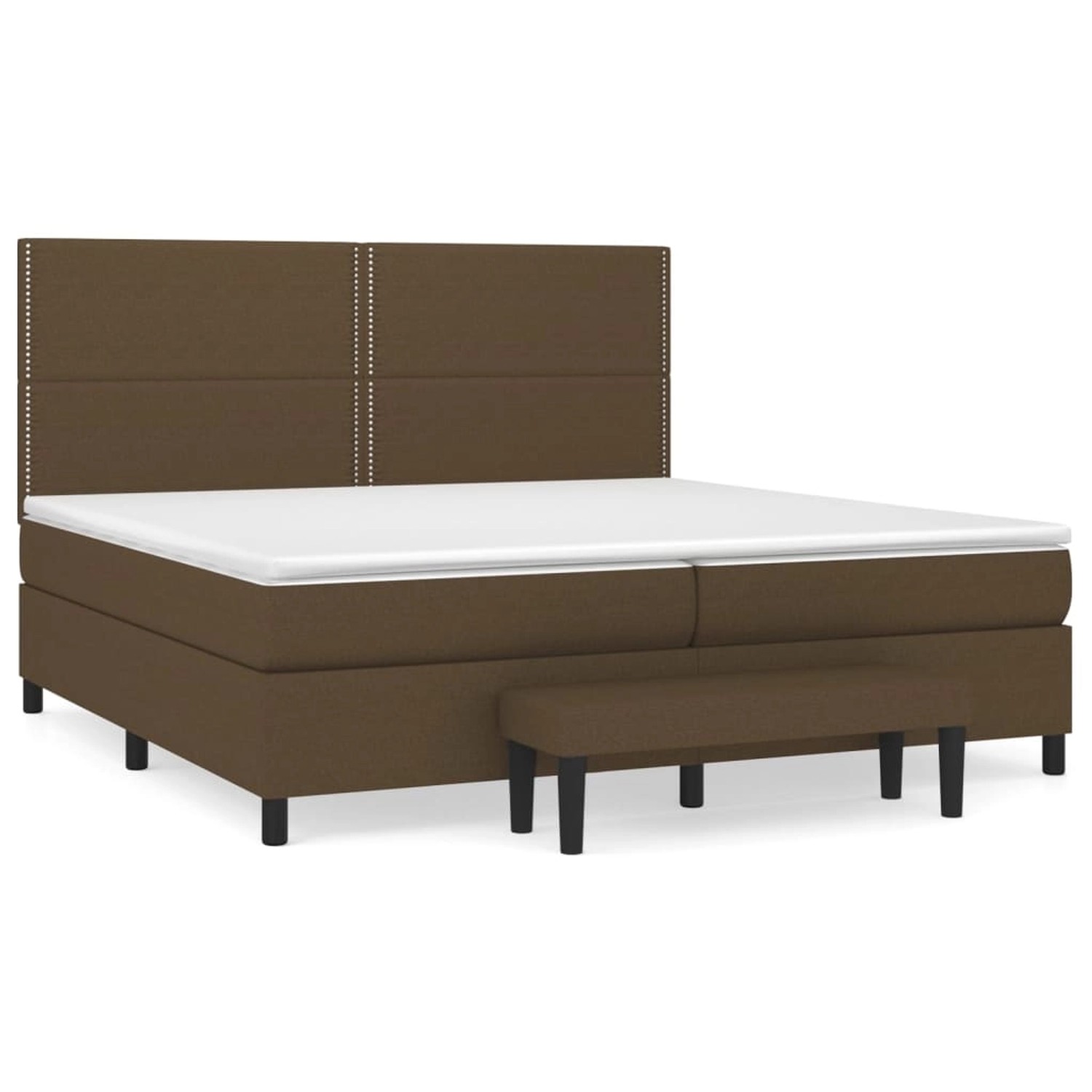 vidaXL Boxspringbett mit Matratze Dunkelbraun 200x200 cm Stoff1358407 von VIDAXL