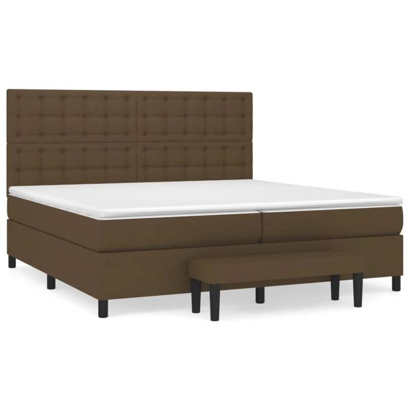 vidaXL Boxspringbett mit Matratze Dunkelbraun 200x200 cm Stoff1358476 von VIDAXL