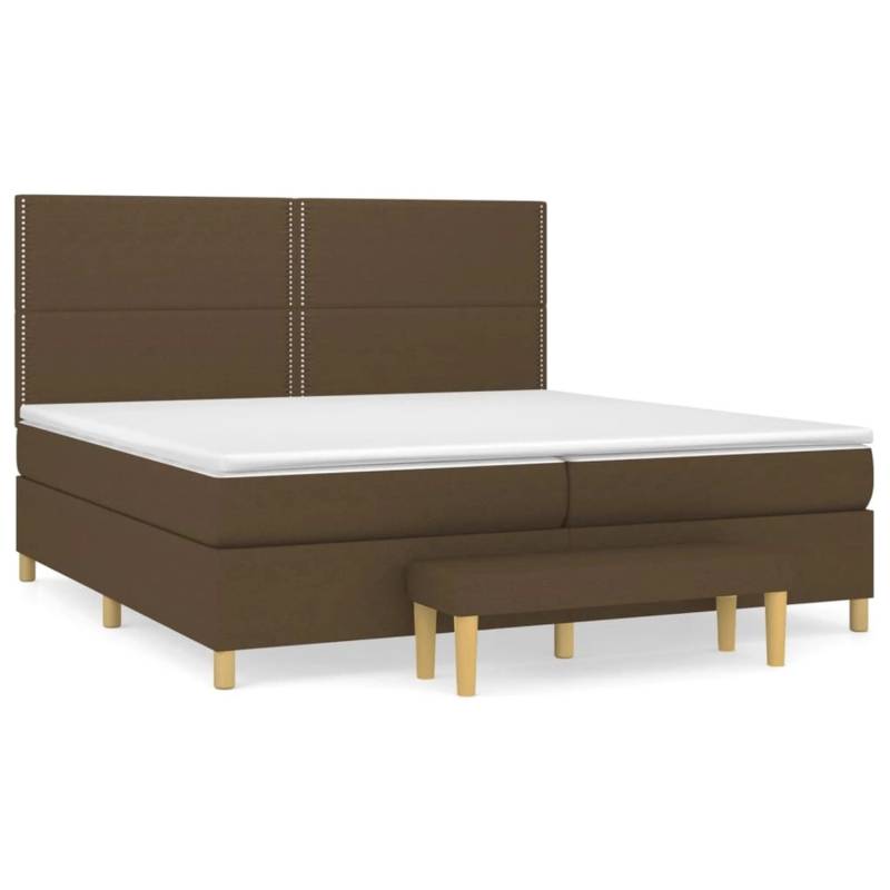vidaXL Boxspringbett mit Matratze Dunkelbraun 200x200 cm Stoff1358530 von VIDAXL