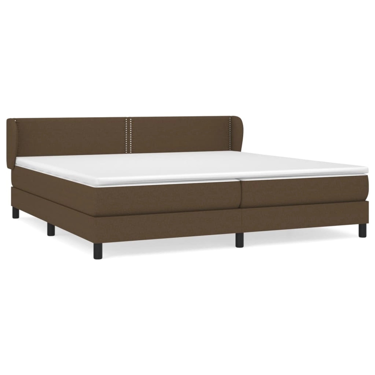 vidaXL Boxspringbett mit Matratze Dunkelbraun 200x200 cm Stoff1371916 von VIDAXL