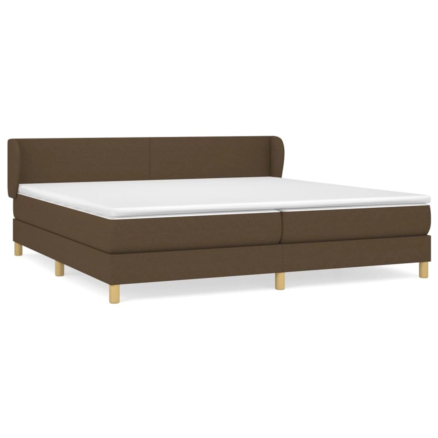vidaXL Boxspringbett mit Matratze Dunkelbraun 200x200 cm Stoff1372136 von VIDAXL